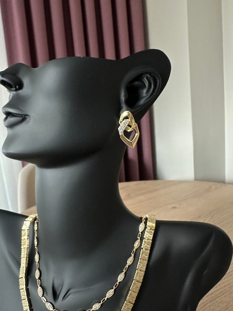 Gold kararmaz iki halka küpe