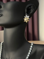 Gold taş detaylı yıldız küpe