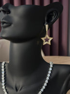 Gold taşlı yıldız küpe