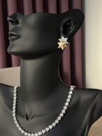 Gold taş detaylı yıldız küpe