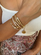 Gold ithal yonca bileklik